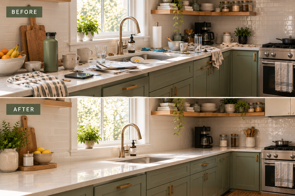 tidy kitchen counters